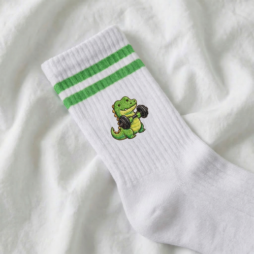 Bestickte Sportsocken Krokodil – Gym Croco | Hugging Sox