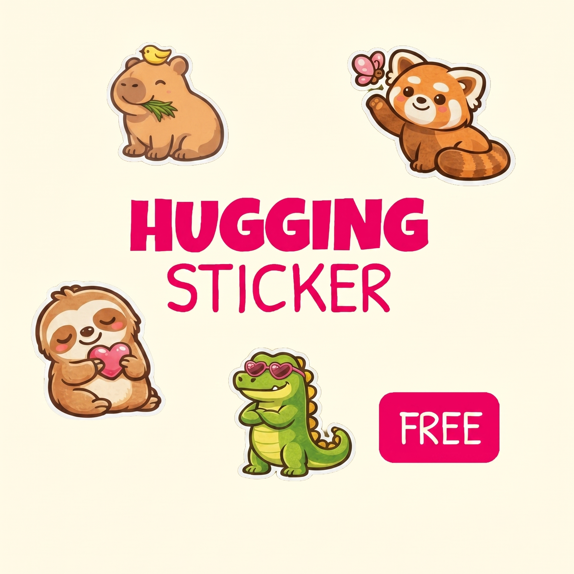 Hugging Sticker