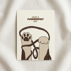 Grußkarte „Have a Purrrrfect Day" – Katzenpfoten