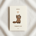 Geburtstagskarte „Have a Pandastic Day" – Roter Panda