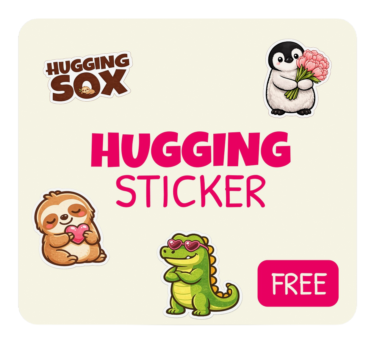 Hugging Sticker